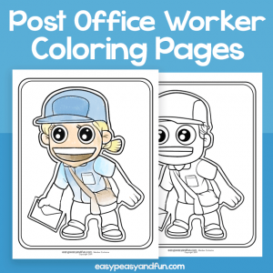 Coloring Pages - Post Office Worker