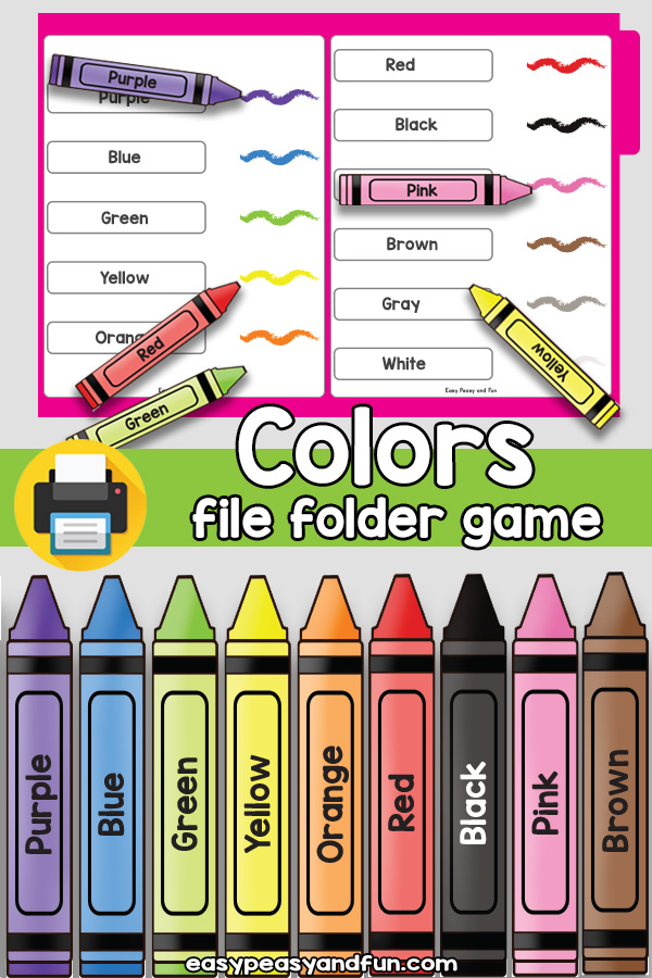Colors File Folder Game
