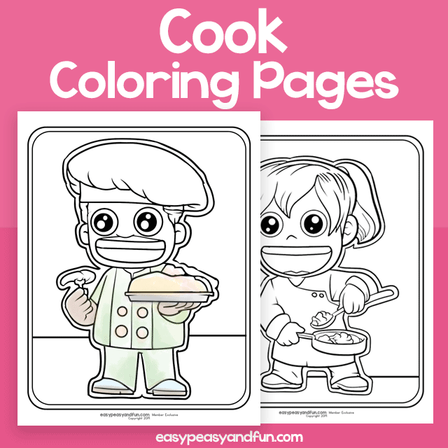 Community Workers Cook Coloring Pages