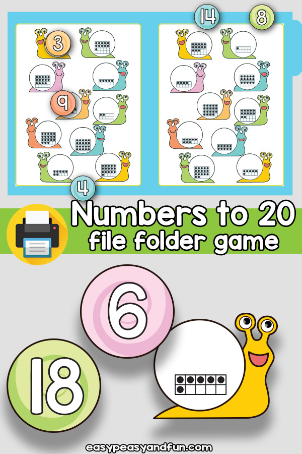 Counting to 20 File Folder Game