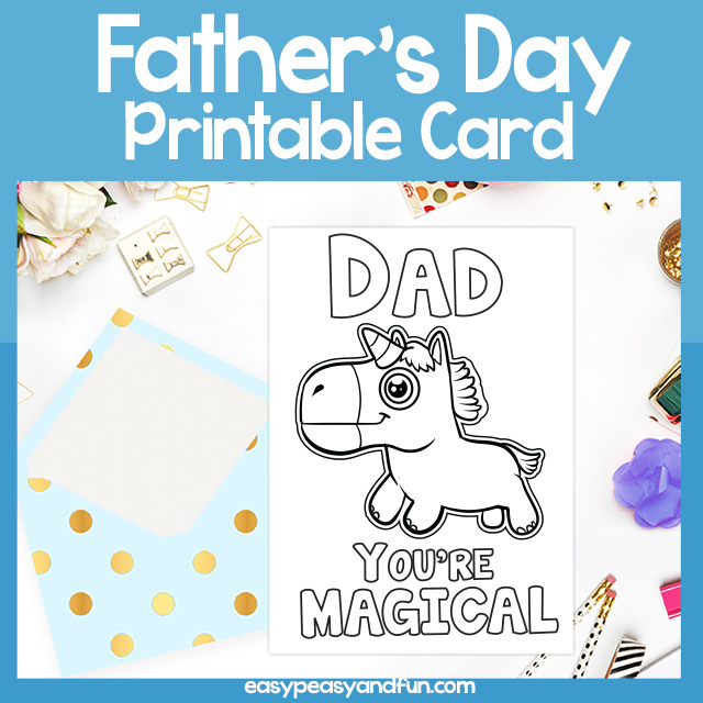Dad You are Magical Father's Day Card Unicorn