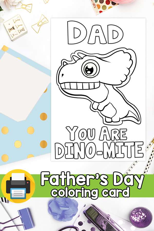 Dinomite Dad Father's Day Dinosaur Pun Card