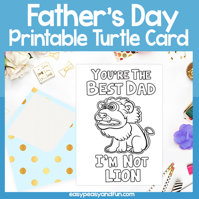 Fathers Day Card Best Dad I'm Not Lion Pun Card
