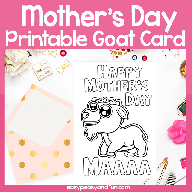 Mothers Day Card Goat