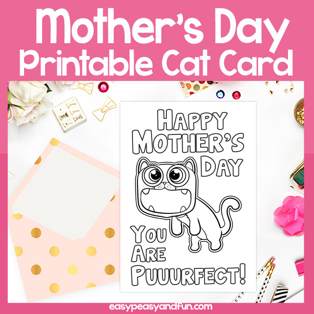Printable Puurfect Mother's Day Card
