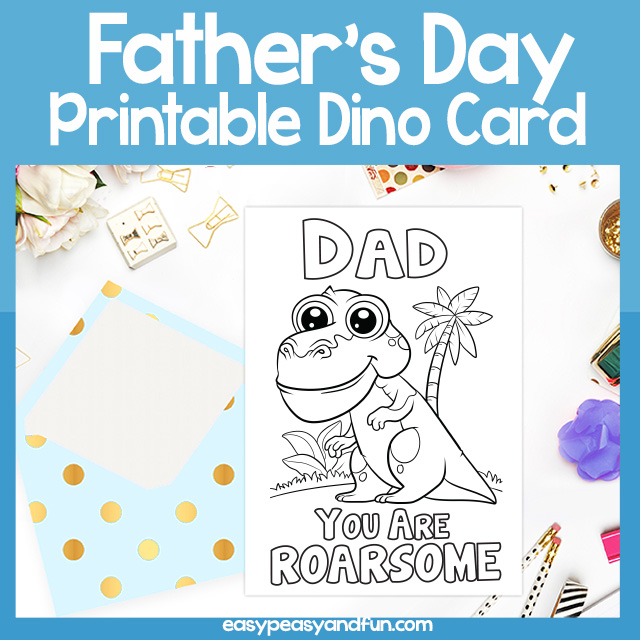 Roarsome Dad Fathers Day Dinosaur Pun Card