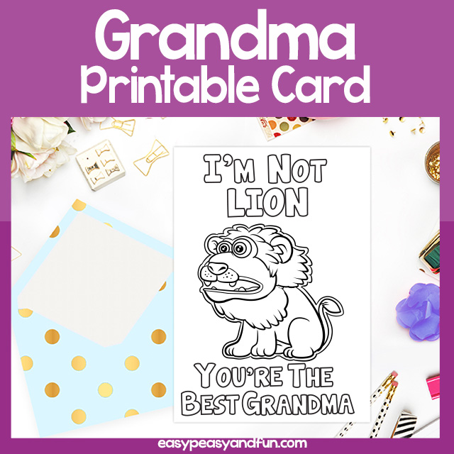 The Best Grandma Lion Card Grandparents Day