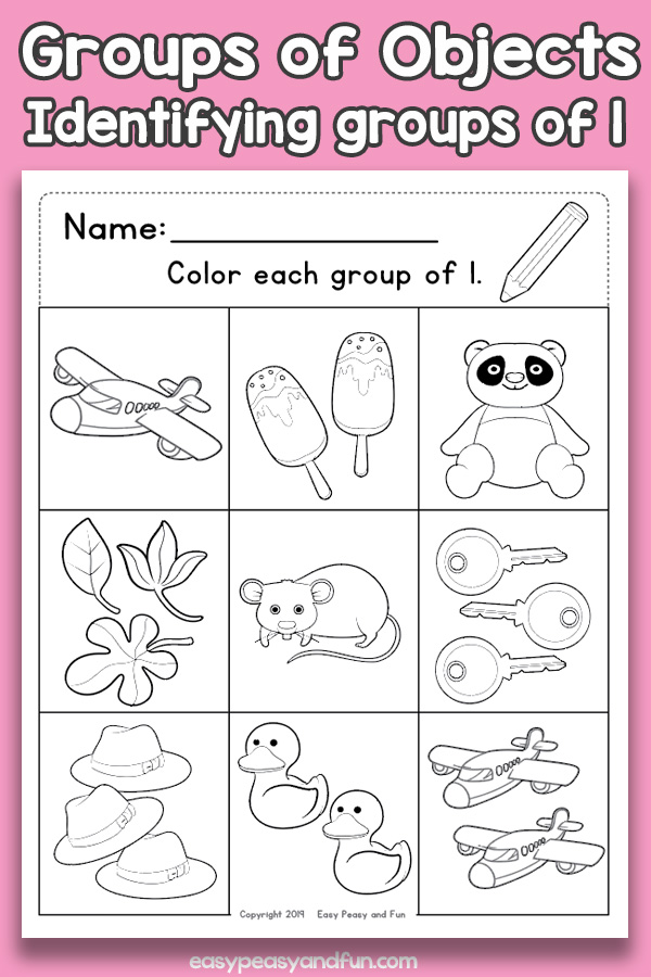 Counting Groups of Objects Worksheets - One