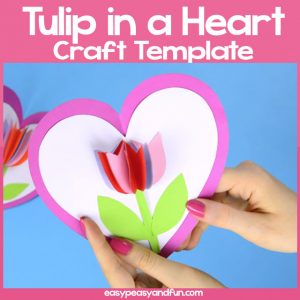 Tulip in a Heart Card Template