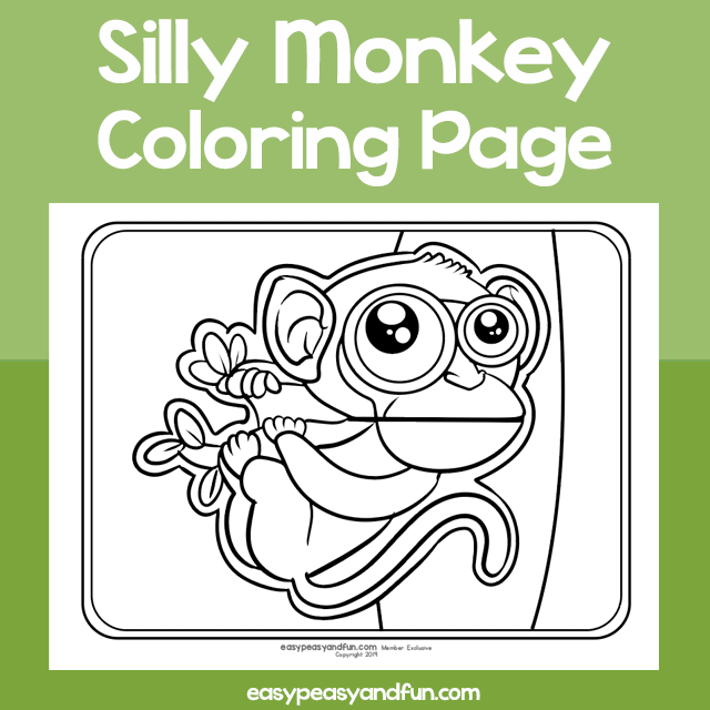 Coloring Page Silly Monkey