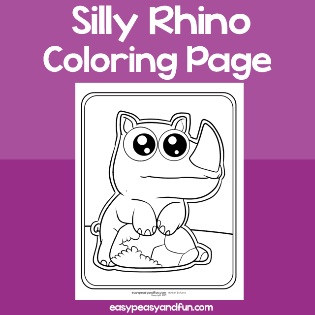 Coloring Page Silly Rhino