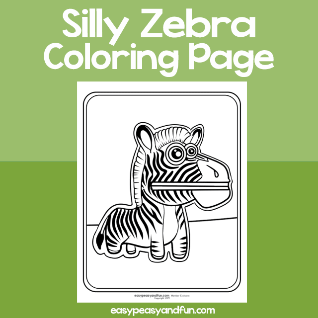 Coloring Page Silly Zebra
