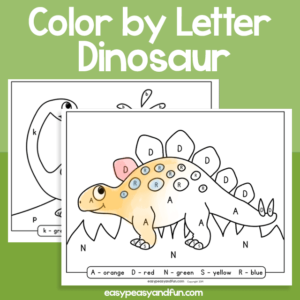 Dinosaur Color by Letter for Kids