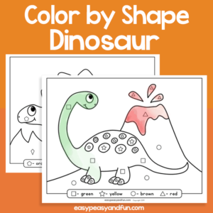 Dinosaur Color by Shape for Kids