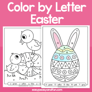 Easter Color by Letter for Kids