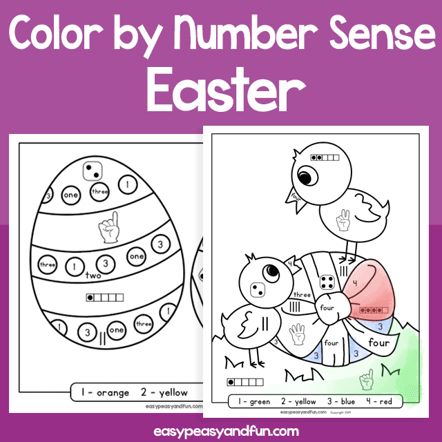 Easter Color by Number Sense for Kids