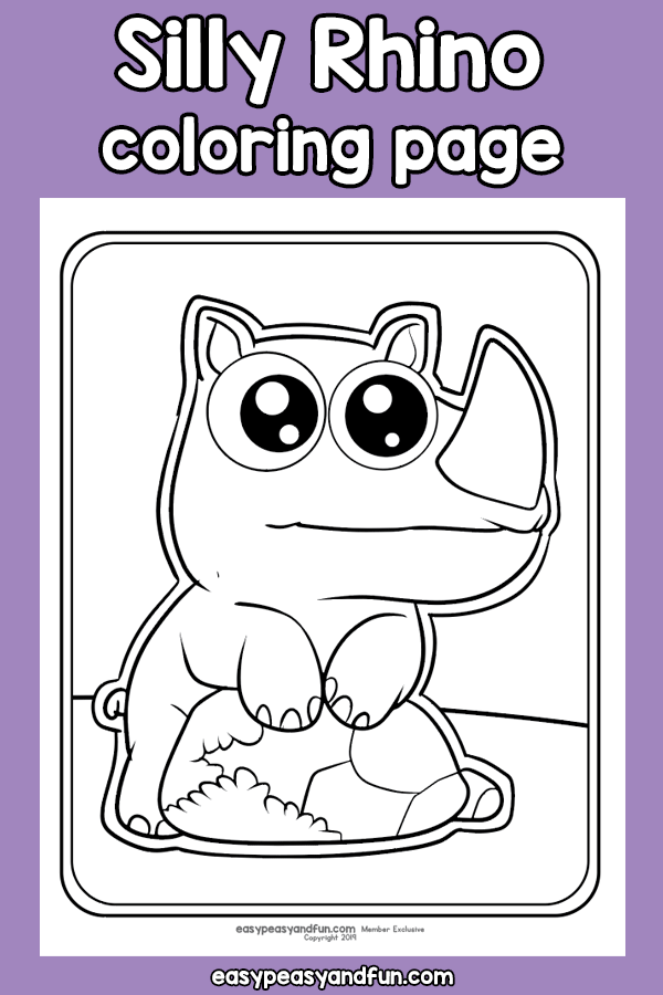 Silly Rhino Coloring Page