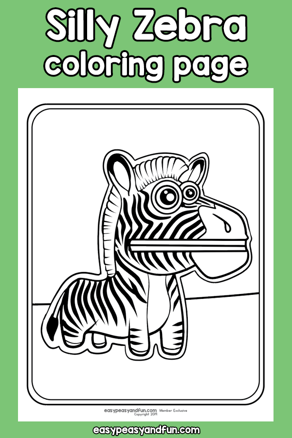 Silly Zebra Coloring Page