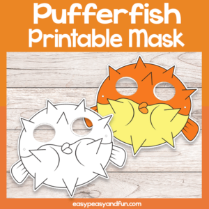 Pufferfish printable mask
