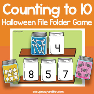 Counting to 10 Halloween File Folder Game
