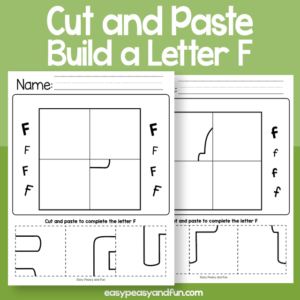 Cut and Paste Build a Letter F Worksheets