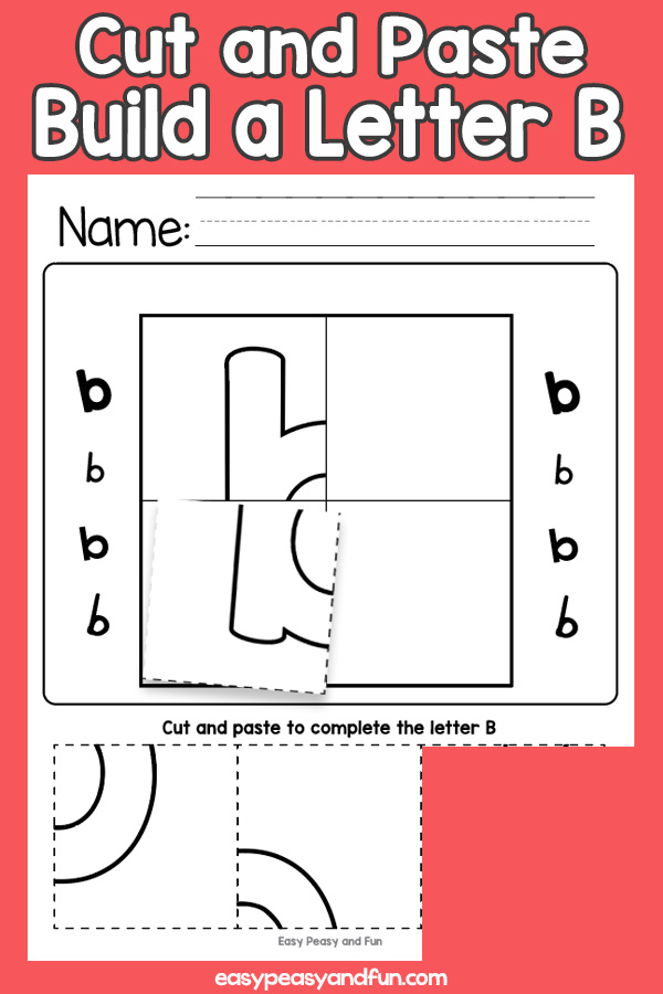 Cut and Paste Letter B Worksheets