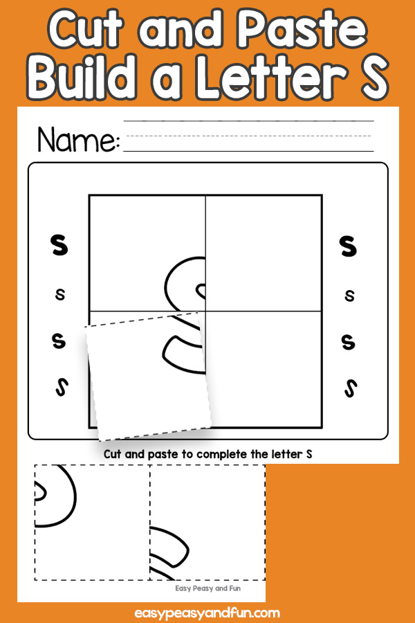 Cut and Paste Letter S Worksheets