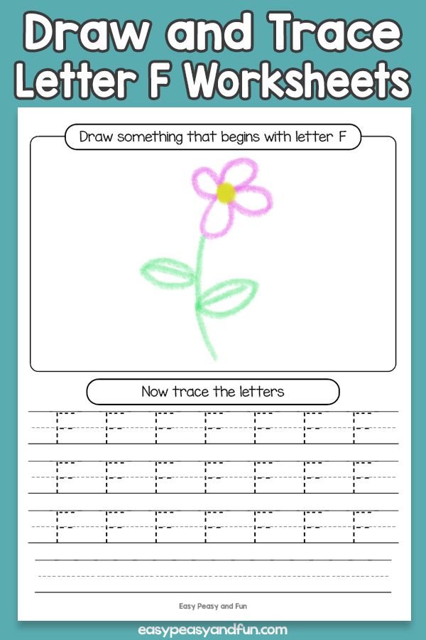 Draw and Trace Letter F Worksheets for Kids