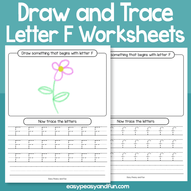 Draw and Trace Letter F Worksheets