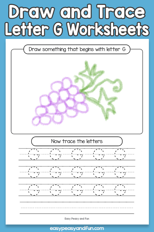 Draw and Trace Letter G Worksheets for Kids