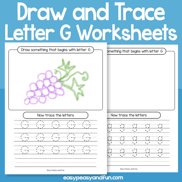 Draw and Trace Letter G Worksheets