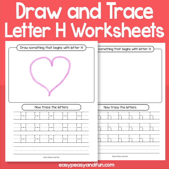 Draw and Trace Letter H Worksheets