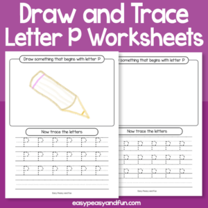 Draw and Trace Letter P Worksheets