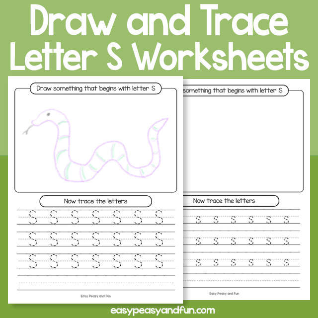 Draw and Trace Letter S Worksheets