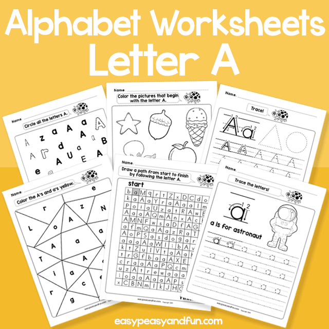 Letter A Alphabet Worksheets for Kindergarten