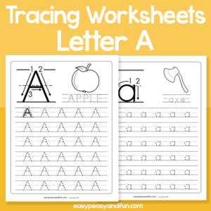 Letter A Tracing Worksheets for Kindergarten