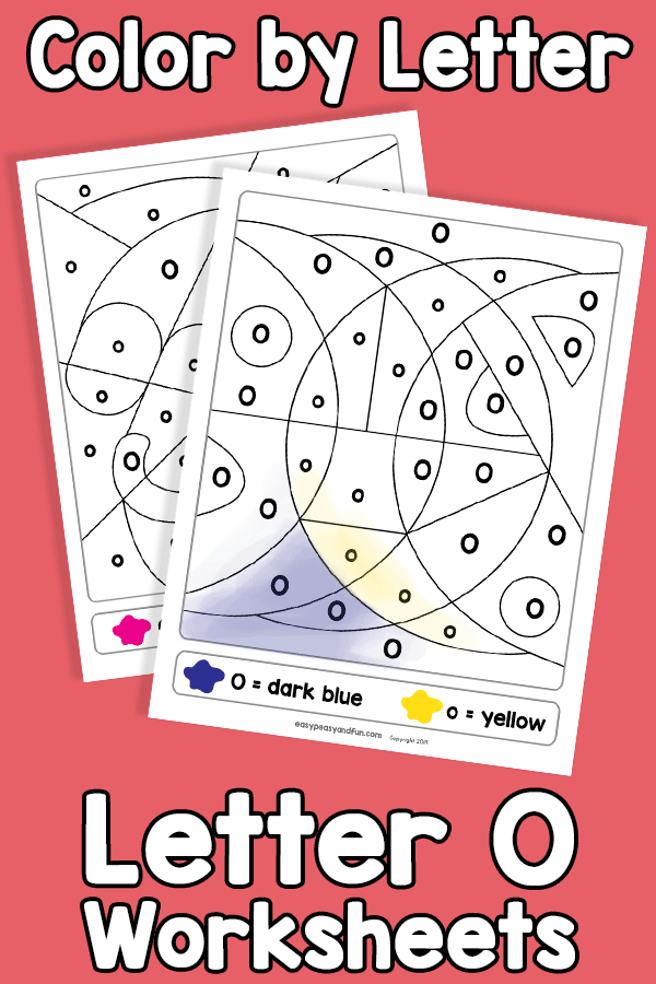 Letter O Color by Letter Worksheets