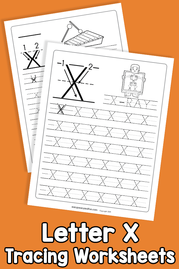 Letter X Tracing Worksheets