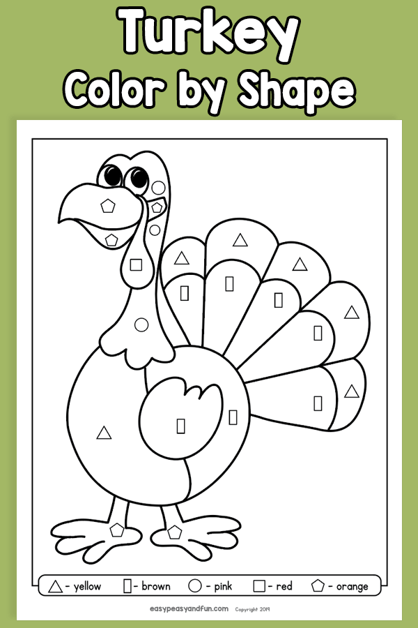 Turkey – Color by Shape – Easy Peasy and Fun Membership