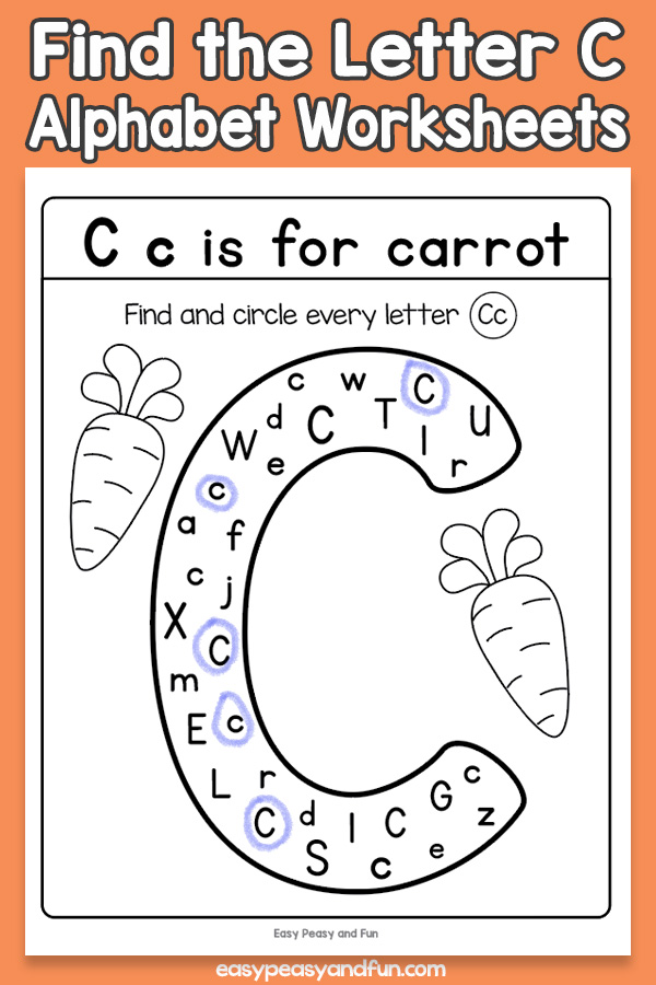 Find the Letter C Worksheets for Kids