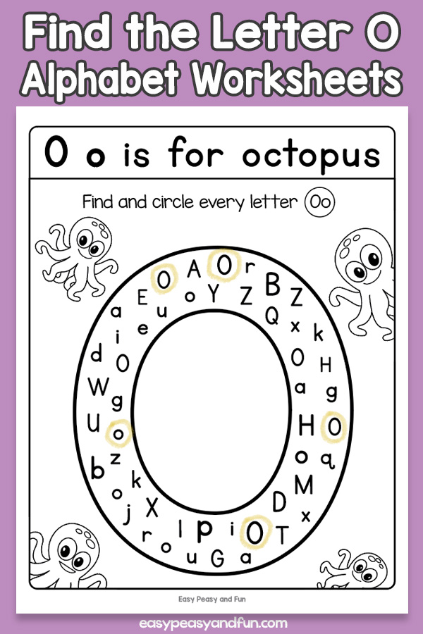 Find the Letter O Worksheets – Easy Peasy and Fun Membership