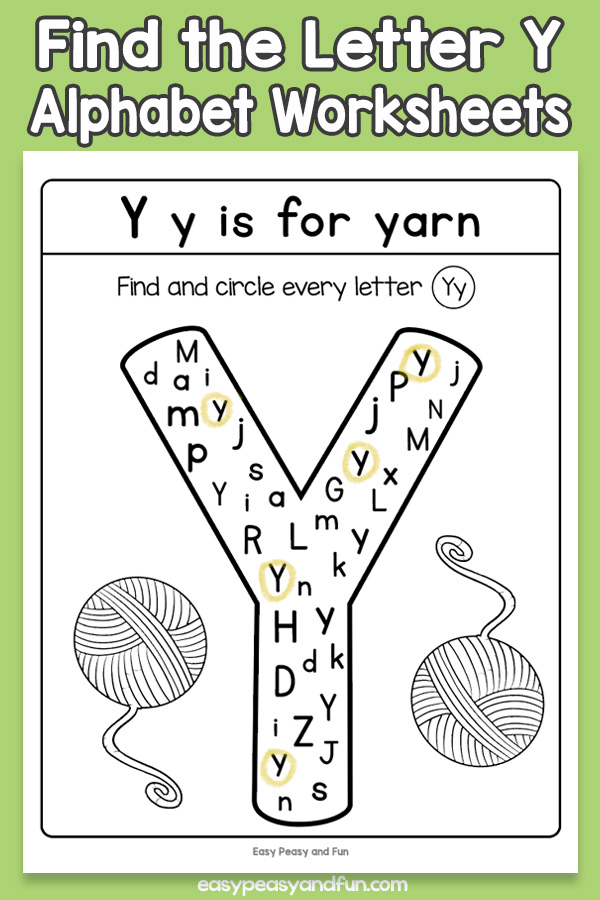 Find the Letter Y Worksheets Easy Peasy and Fun Membership