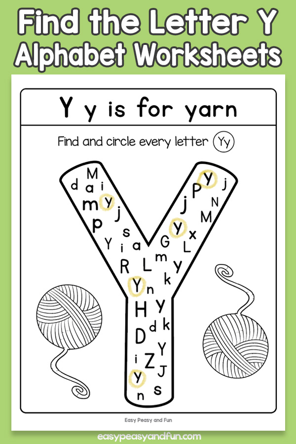 Find The Letter Y Worksheets Easy Peasy And Fun Membership