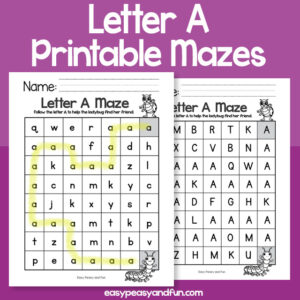 Letter A Mazes