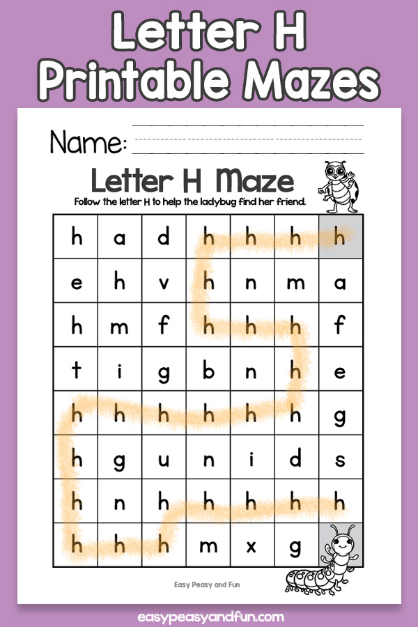 Letter H Mazes for Kids
