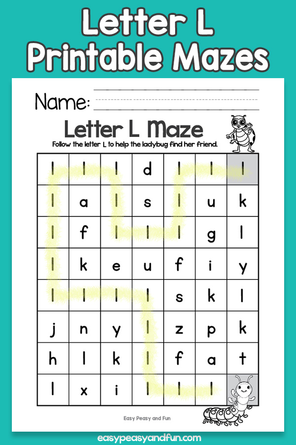 Letter L Mazes for Kids