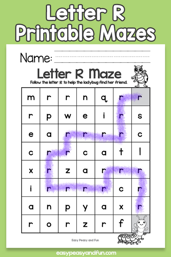 Letter R Mazes for Kids Alphabet Worksheets