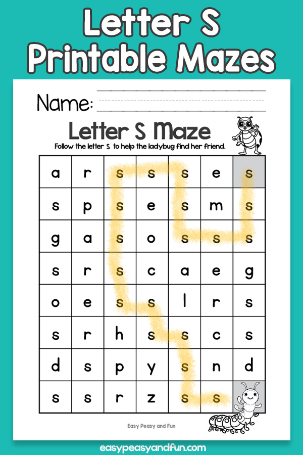 Letter S Mazes for Kids