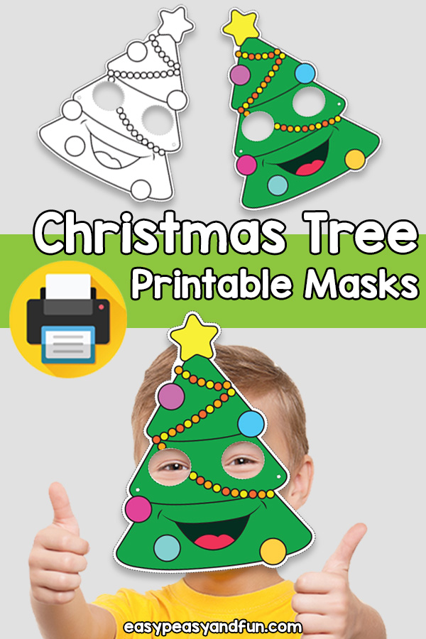 Printable Christmas Tree Mask Template