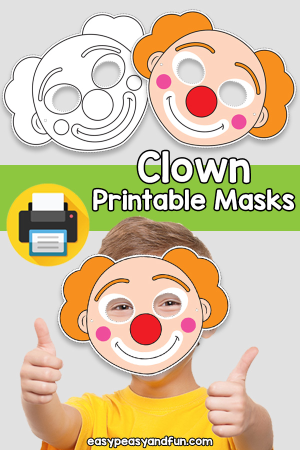 Printable Clown Mask Template